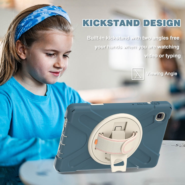 For Samsung Galaxy Tab A7 Lite T220 / T225 Silicone + PC Protective Case with Holder & Shoulder Strap(Cornflower Blue) - Tab A7 Lite T220 / T225 by buy2fix | Online Shopping UK | buy2fix