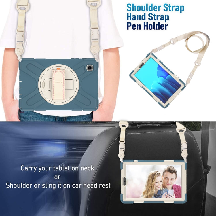 For Samsung Galaxy Tab A7 Lite T220 / T225 Silicone + PC Protective Case with Holder & Shoulder Strap(Cornflower Blue) - Tab A7 Lite T220 / T225 by buy2fix | Online Shopping UK | buy2fix