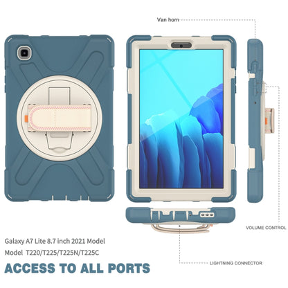 For Samsung Galaxy Tab A7 Lite T220 / T225 Silicone + PC Protective Case with Holder & Shoulder Strap(Cornflower Blue) - Tab A7 Lite T220 / T225 by buy2fix | Online Shopping UK | buy2fix