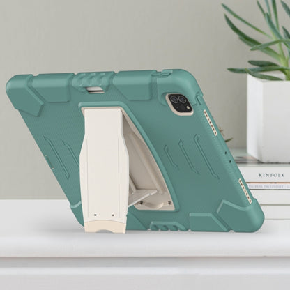 For iPad Pro 12.9 2020 3-Layer Protection  Screen Frame + PC + Silicone Shockproof Combination Tablet Case with Holder(Emerald Green) - iPad Pro 12.9 (2020) Cases by buy2fix | Online Shopping UK | buy2fix