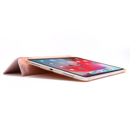 For iPad Pro 12.9 2022 / 2021 Multi-folding Horizontal Flip PU Leather + Shockproof Airbag TPU Tablet Case with Holder & Pen Slot & Wake-up / Sleep Function(Gold) - iPad Pro 12.9 (2022/2021) Cases by buy2fix | Online Shopping UK | buy2fix