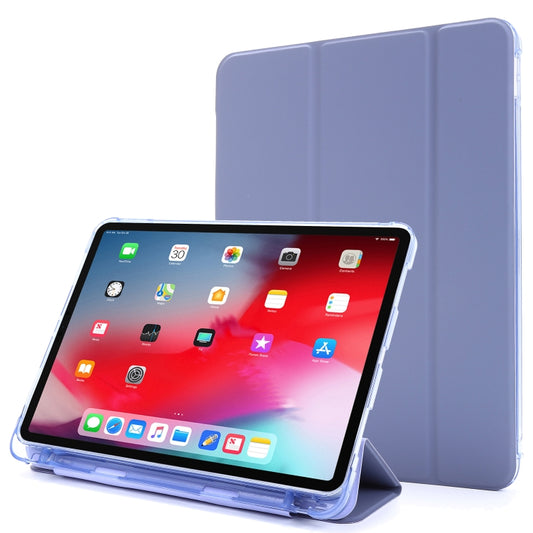 For iPad Pro 12.9 2022 / 2021 Multi-folding Horizontal Flip PU Leather + Shockproof Airbag TPU Tablet Case with Holder & Pen Slot & Wake-up / Sleep Function(Purple) - iPad Pro 12.9 (2022/2021) Cases by buy2fix | Online Shopping UK | buy2fix