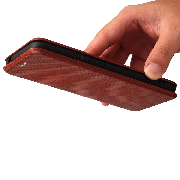 For Doogee X96 Pro Carbon Fiber Texture Horizontal Flip TPU + PC + PU Leather Case with Card Slot(Brown) - More Brand by buy2fix | Online Shopping UK | buy2fix