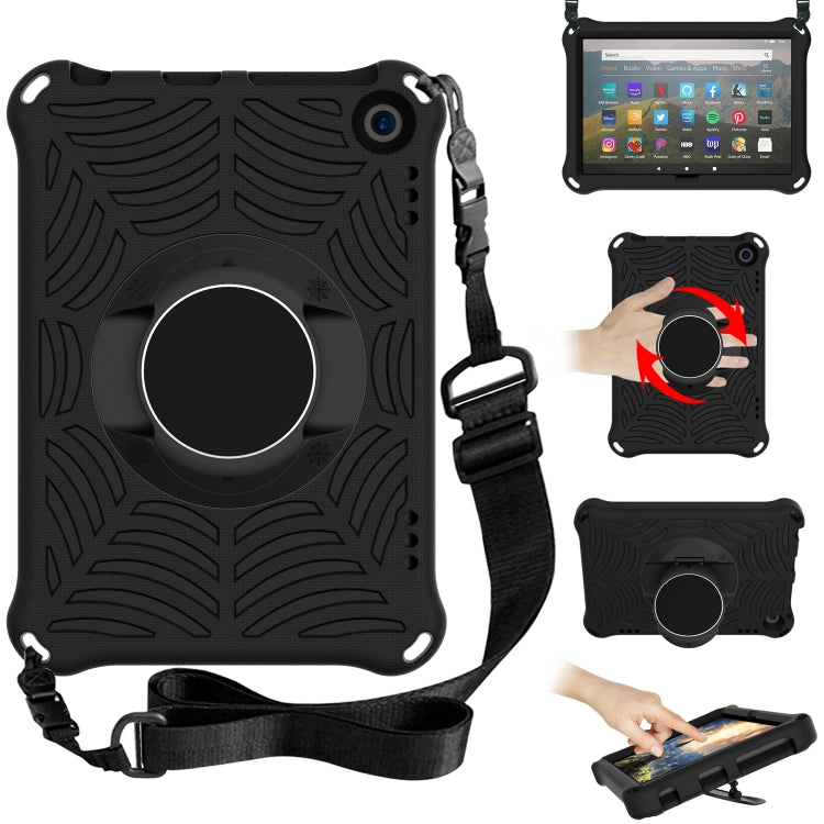 For Amazon Kindle Fire HD 8 2020 Spider King EVA Protective Case with Adjustable Shoulder Strap & Holder(Black) - Amazon by buy2fix | Online Shopping UK | buy2fix