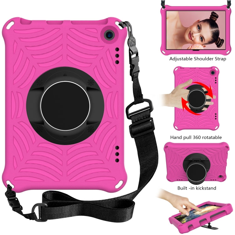 For Amazon Kindle Fire HD 8 2020 Spider King EVA Protective Case with Adjustable Shoulder Strap & Holder(Rose Red) - Amazon by buy2fix | Online Shopping UK | buy2fix