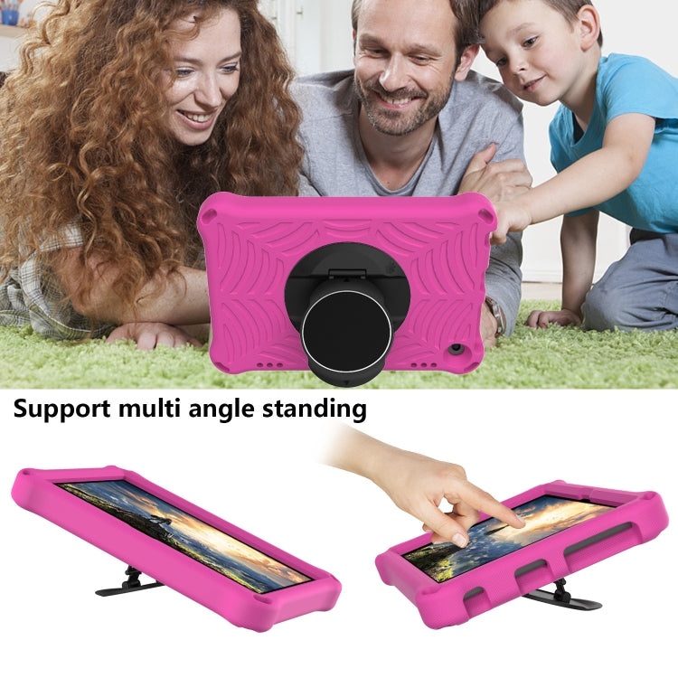 For Amazon Kindle Fire HD 8 2020 Spider King EVA Protective Case with Adjustable Shoulder Strap & Holder(Rose Red) - Amazon by buy2fix | Online Shopping UK | buy2fix