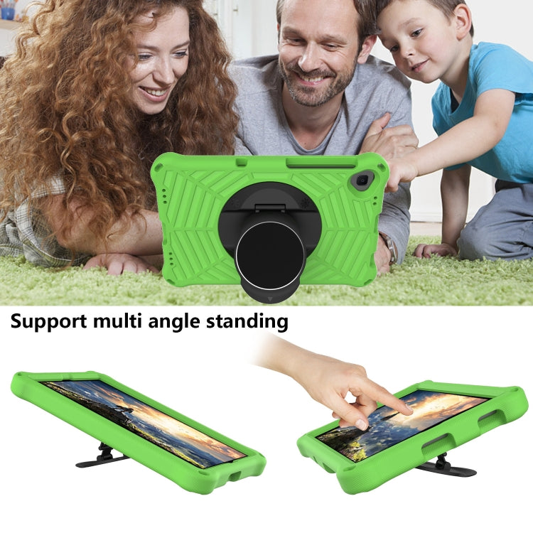 For Lenovo M10 Plus TB-X606F Spider King EVA Protective Case with Adjustable Shoulder Strap & Holder(Green) - Lenovo by buy2fix | Online Shopping UK | buy2fix