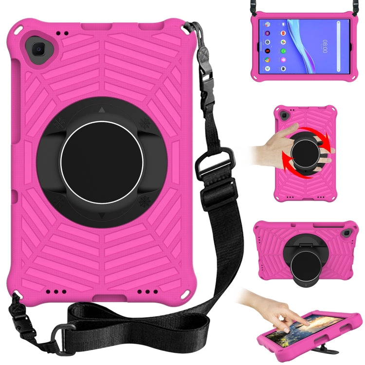 For Lenovo M10 Plus TB-X606F Spider King EVA Protective Case with Adjustable Shoulder Strap & Holder(Rose Red) - Lenovo by buy2fix | Online Shopping UK | buy2fix