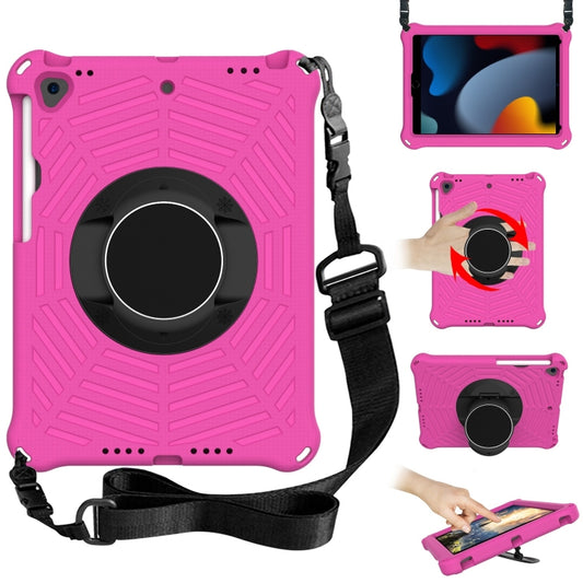 For iPad 10.2 2021 / 2020 / 2019 Spider King EVA Protective Case with Adjustable Shoulder Strap & Holder & Pen Slot(Rose Red) - iPad 10.2 Cases by buy2fix | Online Shopping UK | buy2fix