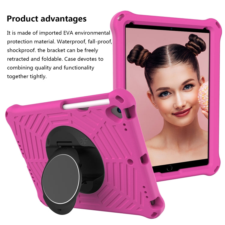For iPad 10.2 2021 / 2020 / 2019 Spider King EVA Protective Case with Adjustable Shoulder Strap & Holder & Pen Slot(Rose Red) - iPad 10.2 Cases by buy2fix | Online Shopping UK | buy2fix