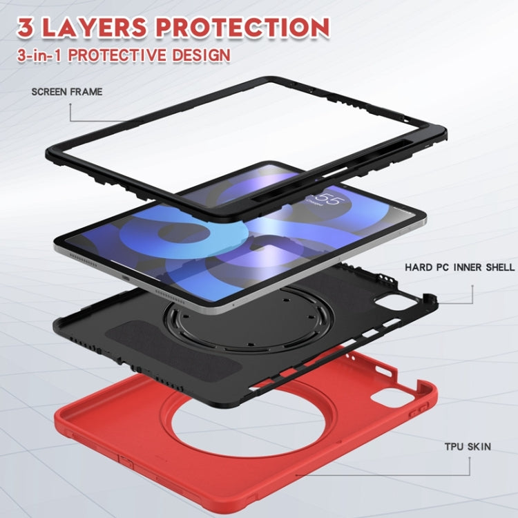 Shockproof TPU + PC Tablet Case with 360 Degree Rotation Grip Holder & Pen Slot For iPad Air 4 10.9 / Pro 11 2022 / 2021 / 2020 / 2018(Red) - iPad Pro 11 (2022/2021) Cases by buy2fix | Online Shopping UK | buy2fix