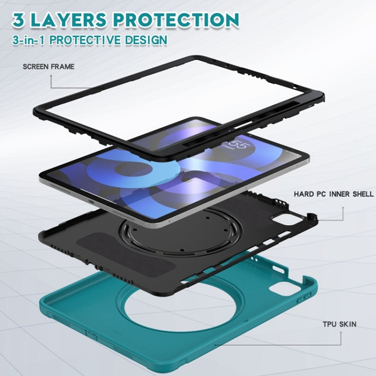 Shockproof TPU + PC Tablet Case with 360 Degree Rotation Grip Holder & Pen Slot For iPad Air 4 10.9 / Pro 11 2022 / 2021 / 2020 / 2018(Blue) - iPad Pro 11 (2022/2021) Cases by buy2fix | Online Shopping UK | buy2fix