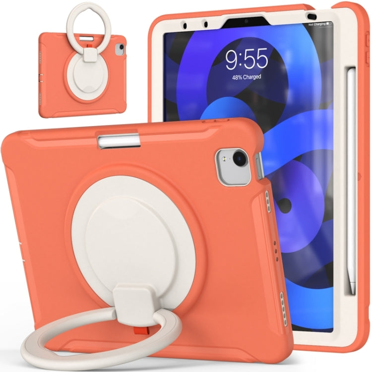 Shockproof TPU + PC Tablet Case with 360 Degree Rotation Grip Holder & Pen Slot For iPad Air 4 10.9 / Pro 11 2022 / 2021 / 2020 / 2018(Living Coral) - iPad Pro 11 (2022/2021) Cases by buy2fix | Online Shopping UK | buy2fix