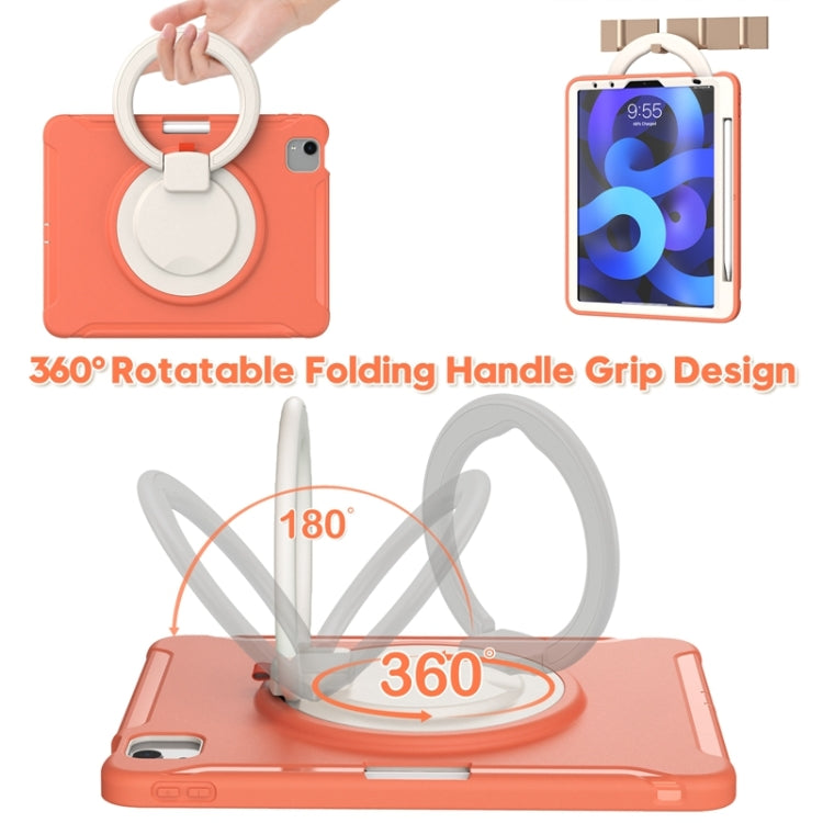 Shockproof TPU + PC Tablet Case with 360 Degree Rotation Grip Holder & Pen Slot For iPad Air 4 10.9 / Pro 11 2022 / 2021 / 2020 / 2018(Living Coral) - iPad Pro 11 (2022/2021) Cases by buy2fix | Online Shopping UK | buy2fix