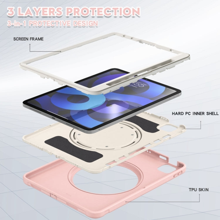Shockproof TPU + PC Tablet Case with 360 Degree Rotation Grip Holder & Pen Slot For iPad Air 4 10.9 / Pro 11 2022 / 2021 / 2020 / 2018(Cherry Blossoms Pink) - iPad Pro 11 (2022/2021) Cases by buy2fix | Online Shopping UK | buy2fix