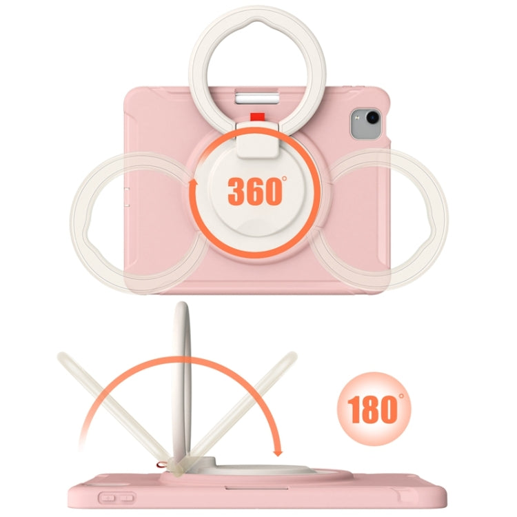 Shockproof TPU + PC Tablet Case with 360 Degree Rotation Grip Holder & Pen Slot For iPad Air 4 10.9 / Pro 11 2022 / 2021 / 2020 / 2018(Cherry Blossoms Pink) - iPad Pro 11 (2022/2021) Cases by buy2fix | Online Shopping UK | buy2fix