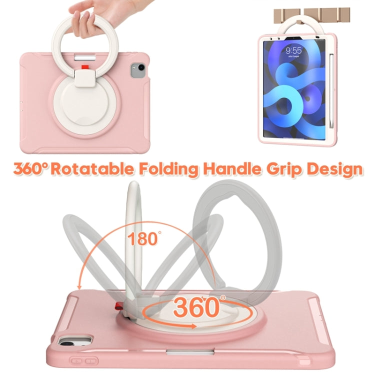 Shockproof TPU + PC Tablet Case with 360 Degree Rotation Grip Holder & Pen Slot For iPad Air 4 10.9 / Pro 11 2022 / 2021 / 2020 / 2018(Cherry Blossoms Pink) - iPad Pro 11 (2022/2021) Cases by buy2fix | Online Shopping UK | buy2fix