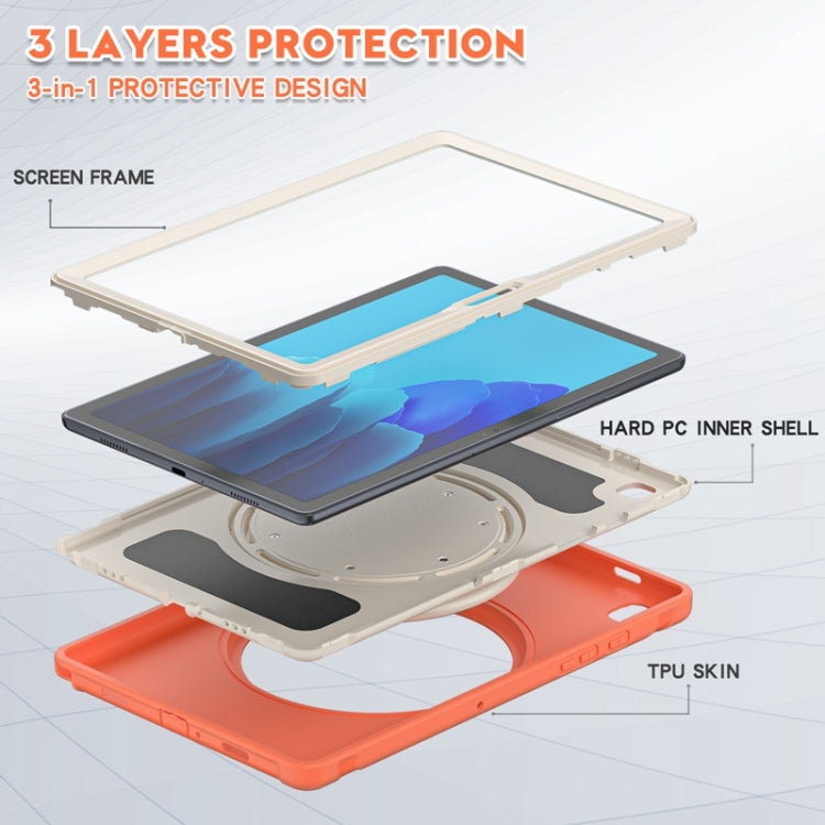 Shockproof TPU + PC Protective Case with 360 Degree Rotation Foldable Handle Grip Holder & Pen Slot For Samsung Galaxy Tab A7 10.4 2020 T500(Living Coral) - Other Galaxy Tab PC by buy2fix | Online Shopping UK | buy2fix