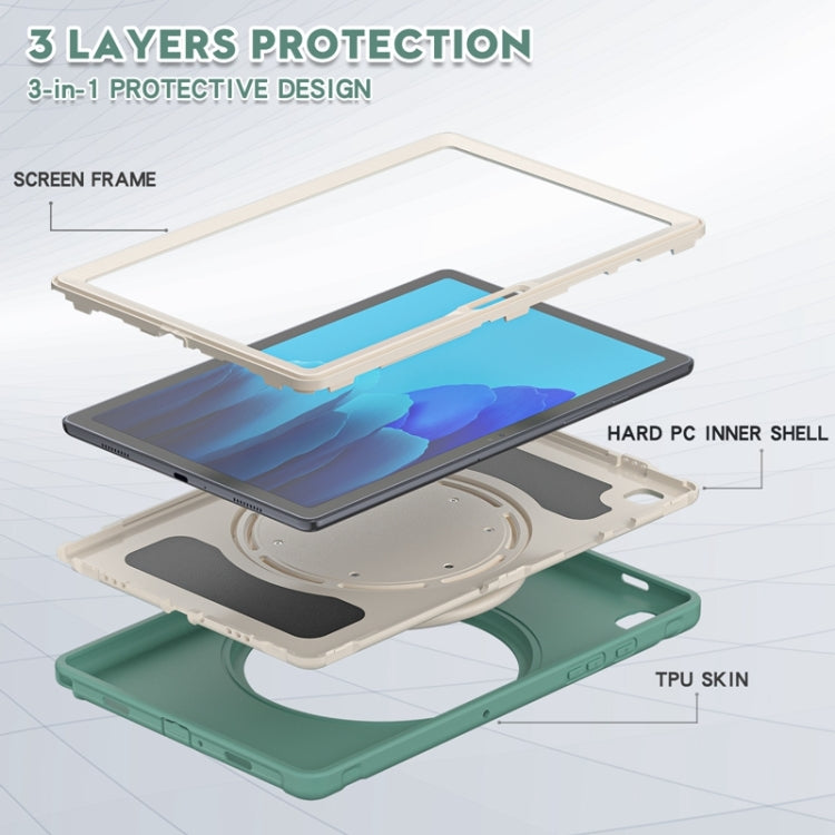 Shockproof TPU + PC Protective Case with 360 Degree Rotation Foldable Handle Grip Holder & Pen Slot For Samsung Galaxy Tab A7 10.4 2020 T500(Emmerald Green) - Other Galaxy Tab PC by buy2fix | Online Shopping UK | buy2fix