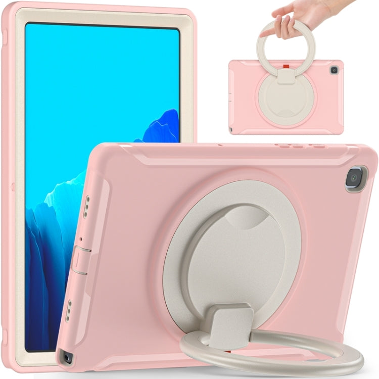 Shockproof TPU + PC Protective Case with 360 Degree Rotation Foldable Handle Grip Holder & Pen Slot For Samsung Galaxy Tab A7 10.4 2020 T500(Cherry Blossoms Pink) - Other Galaxy Tab PC by buy2fix | Online Shopping UK | buy2fix