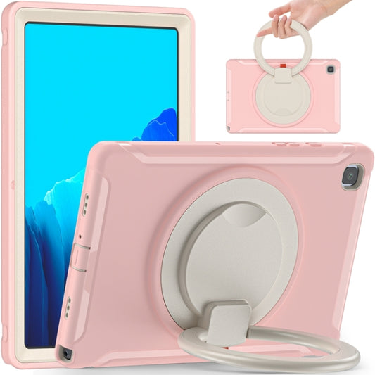 Shockproof TPU + PC Protective Case with 360 Degree Rotation Foldable Handle Grip Holder & Pen Slot For Samsung Galaxy Tab A7 10.4 2020 T500(Cherry Blossoms Pink) - Other Galaxy Tab PC by buy2fix | Online Shopping UK | buy2fix