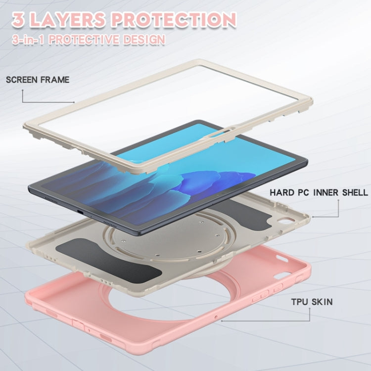 Shockproof TPU + PC Protective Case with 360 Degree Rotation Foldable Handle Grip Holder & Pen Slot For Samsung Galaxy Tab A7 10.4 2020 T500(Cherry Blossoms Pink) - Other Galaxy Tab PC by buy2fix | Online Shopping UK | buy2fix