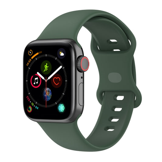 Large Size Silicone Watch Band For Apple Watch Ultra 49mm & Ultra 2 49mm / Series 9&8&7 45mm / SE 3&SE 2&6&SE&5&4 44mm / 3&2&1 42mm(Dark Green) by buy2fix
