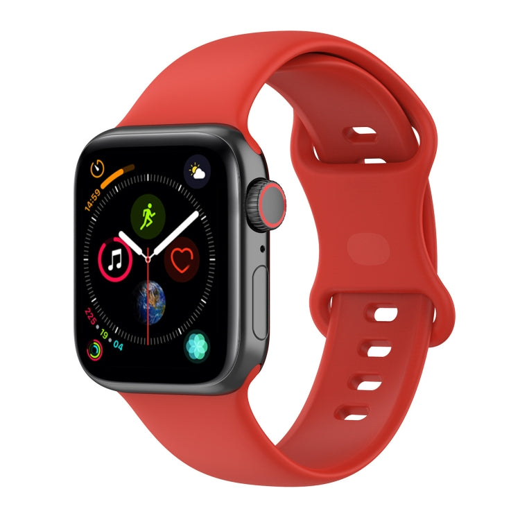 Large Size Silicone Watch Band For Apple Watch Series Series 9&8&7 41mm / SE 3&SE 2&6&SE&5&4 40mm / 3&2&1 38mm(Red) - Watch Bands by buy2fix | Online Shopping UK | buy2fix