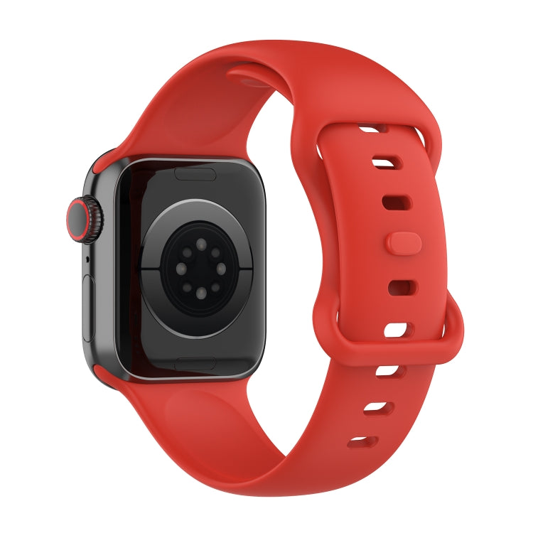 Large Size Silicone Watch Band For Apple Watch Series Series 9&8&7 41mm / SE 3&SE 2&6&SE&5&4 40mm / 3&2&1 38mm(Red) - Watch Bands by buy2fix | Online Shopping UK | buy2fix