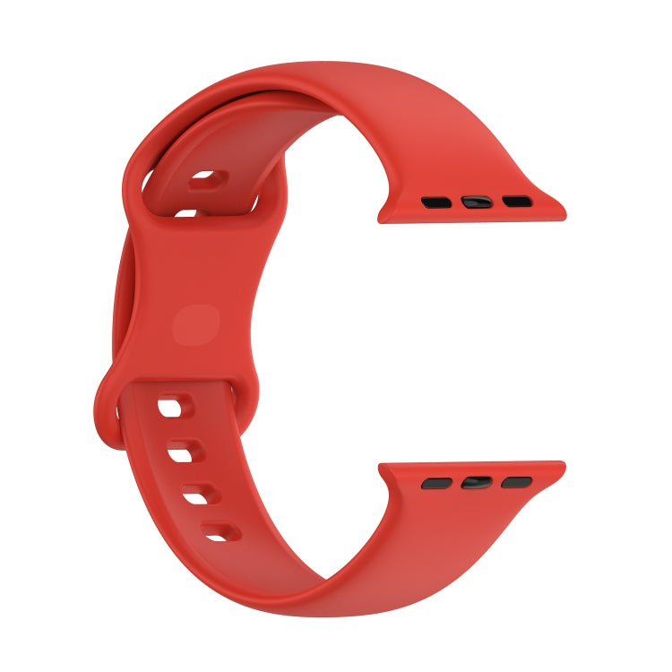 Large Size Silicone Watch Band For Apple Watch Series Series 9&8&7 41mm / SE 3&SE 2&6&SE&5&4 40mm / 3&2&1 38mm(Red) - Watch Bands by buy2fix | Online Shopping UK | buy2fix