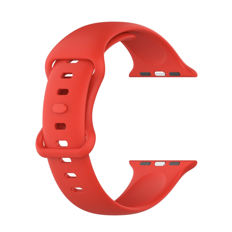 Large Size Silicone Watch Band For Apple Watch Series Series 9&8&7 41mm / SE 3&SE 2&6&SE&5&4 40mm / 3&2&1 38mm(Red) - Watch Bands by buy2fix | Online Shopping UK | buy2fix