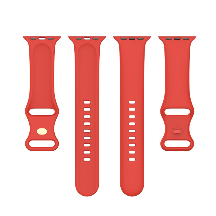 Large Size Silicone Watch Band For Apple Watch Series Series 9&8&7 41mm / SE 3&SE 2&6&SE&5&4 40mm / 3&2&1 38mm(Red) - Watch Bands by buy2fix | Online Shopping UK | buy2fix