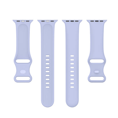 Large Size Silicone Watch Band For Apple Watch Series Series 9&8&7 41mm / SE 3&SE 2&6&SE&5&4 40mm / 3&2&1 38mm(Violet) by buy2fix