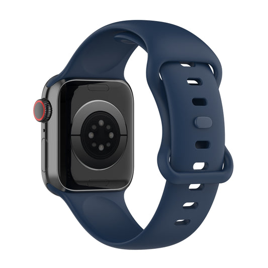 Large Size Silicone Watch Band For Apple Watch Series Series 9&8&7 41mm / SE 3&SE 2&6&SE&5&4 40mm / 3&2&1 38mm(Navy Blue) by buy2fix