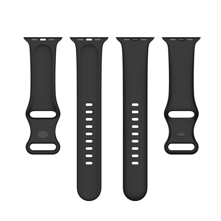 Large Size Silicone Watch Band For Apple Watch Series Series 9&8&7 41mm / SE 3&SE 2&6&SE&5&4 40mm / 3&2&1 38mm(Black) by buy2fix
