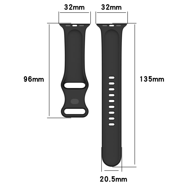 Large Size Silicone Watch Band For Apple Watch Series Series 9&8&7 41mm / SE 3&SE 2&6&SE&5&4 40mm / 3&2&1 38mm(Red) - Watch Bands by buy2fix | Online Shopping UK | buy2fix
