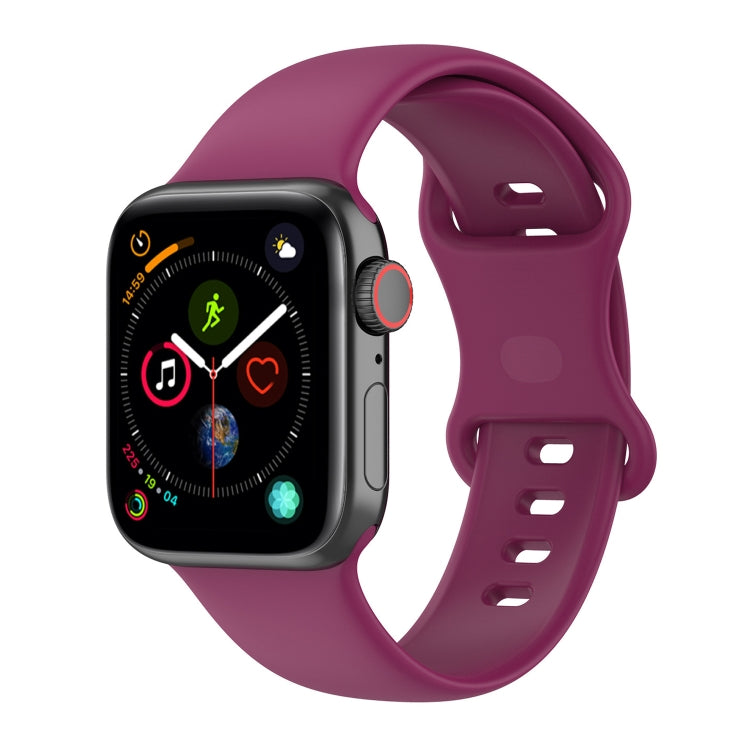 Small Size Silicone Watch Band For Apple Watch Ultra 49mm& Ultra 2 49mm / Series 9&8&7 45mm / SE 3&SE 2&6&SE&5&4 44mm / 3&2&1 42mm(Red Wine) by buy2fix