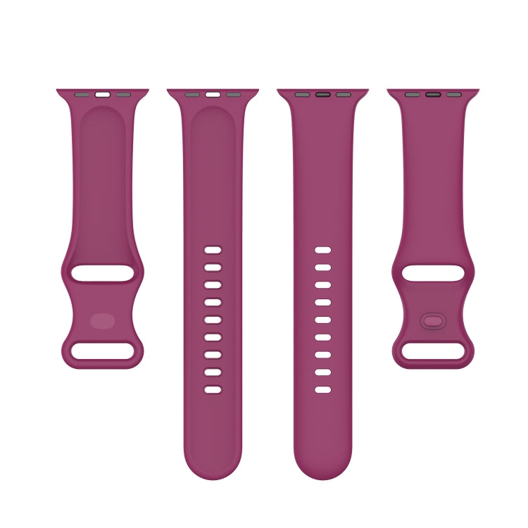 Small Size Silicone Watch Band For Apple Watch Ultra 49mm& Ultra 2 49mm / Series 9&8&7 45mm / SE 3&SE 2&6&SE&5&4 44mm / 3&2&1 42mm(Red Wine) by buy2fix