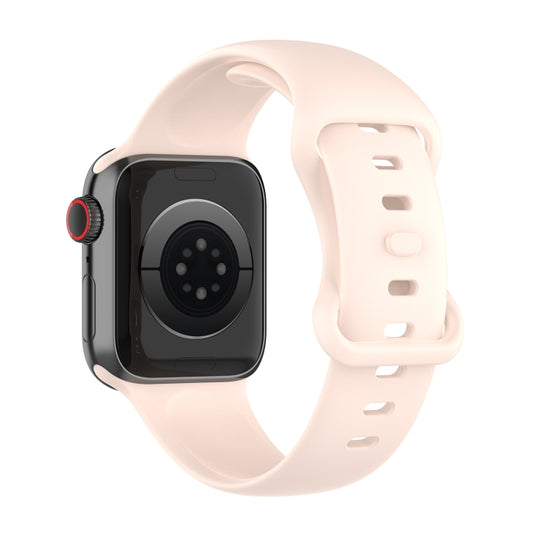 Small Size Silicone Watch Band For Apple Watch Ultra 49mm& Ultra 2 49mm / Series 9&8&7 45mm / SE 3&SE 2&6&SE&5&4 44mm / 3&2&1 42mm(Sand Pink) by buy2fix