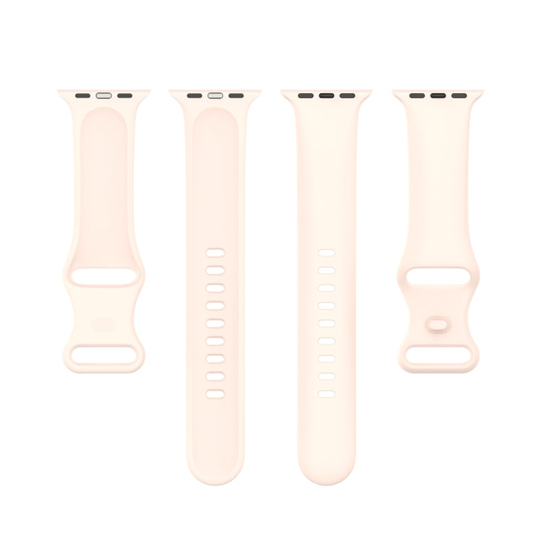 Small Size Silicone Watch Band For Apple Watch Ultra 49mm& Ultra 2 49mm / Series 9&8&7 45mm / SE 3&SE 2&6&SE&5&4 44mm / 3&2&1 42mm(Sand Pink) by buy2fix