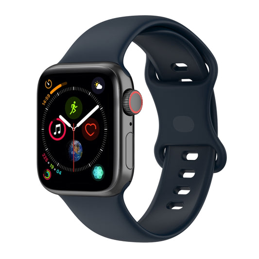 Small Size Silicone Watch Band For Apple Watch Ultra 49mm& Ultra 2 49mm / Series 9&8&7 45mm / SE 3&SE 2&6&SE&5&4 44mm / 3&2&1 42mm(Dark Blue) by buy2fix