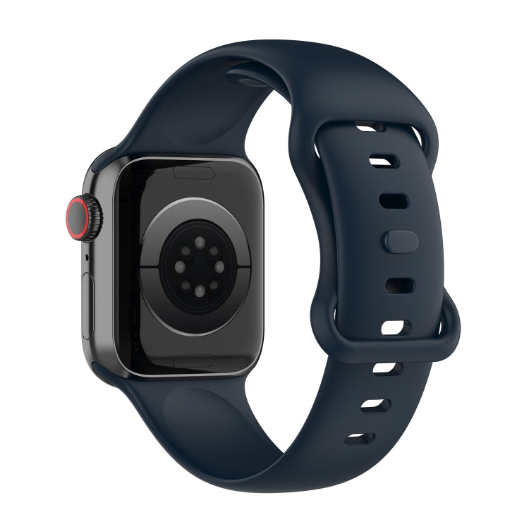 Small Size Silicone Watch Band For Apple Watch Ultra 49mm& Ultra 2 49mm / Series 9&8&7 45mm / SE 3&SE 2&6&SE&5&4 44mm / 3&2&1 42mm(Dark Blue) by buy2fix