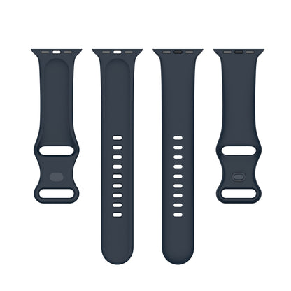Small Size Silicone Watch Band For Apple Watch Ultra 49mm& Ultra 2 49mm / Series 9&8&7 45mm / SE 3&SE 2&6&SE&5&4 44mm / 3&2&1 42mm(Dark Blue) by buy2fix