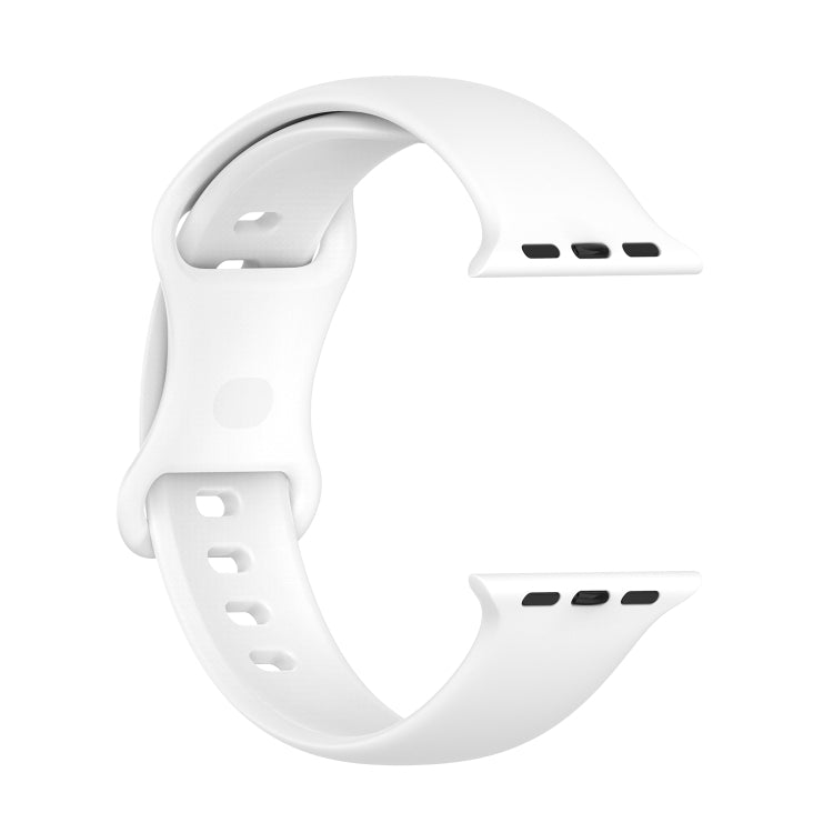 Small Size Silicone Watch Band For Apple Watch Ultra 49mm& Ultra 2 49mm / Series 9&8&7 45mm / SE 3&SE 2&6&SE&5&4 44mm / 3&2&1 42mm(White) by buy2fix