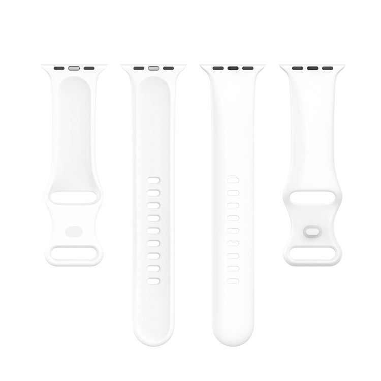 Small Size Silicone Watch Band For Apple Watch Ultra 49mm& Ultra 2 49mm / Series 9&8&7 45mm / SE 3&SE 2&6&SE&5&4 44mm / 3&2&1 42mm(White) by buy2fix