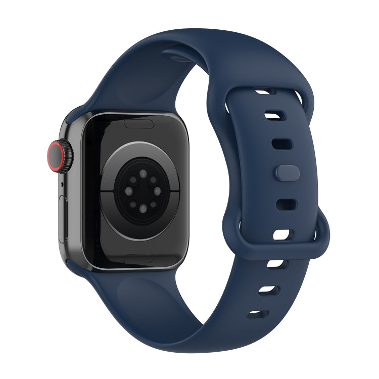 Small Size Silicone Watch Band For Apple Watch Ultra 49mm& Ultra 2 49mm / Series 9&8&7 45mm / SE 3&SE 2&6&SE&5&4 44mm / 3&2&1 42mm(Navy Blue) by buy2fix