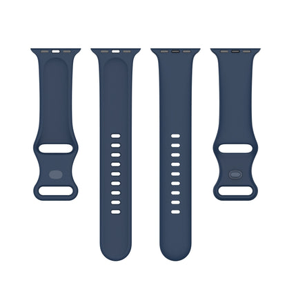 Small Size Silicone Watch Band For Apple Watch Ultra 49mm& Ultra 2 49mm / Series 9&8&7 45mm / SE 3&SE 2&6&SE&5&4 44mm / 3&2&1 42mm(Navy Blue) by buy2fix