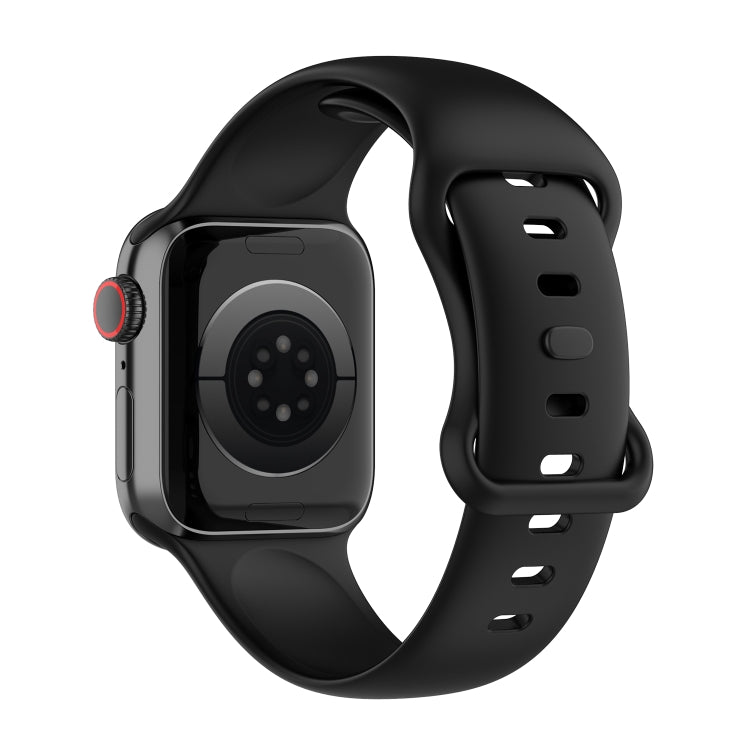 Small Size Silicone Watch Band For Apple Watch Ultra 49mm& Ultra 2 49mm / Series 9&8&7 45mm / SE 3&SE 2&6&SE&5&4 44mm / 3&2&1 42mm(Black) by buy2fix