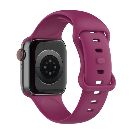 Small Size Silicone Watch Band For Apple Watch Series 9&8&7 41mm / SE 3&SE 2&6&SE&5&4 40mm / 3&2&1 38mm(Red Wine) by buy2fix