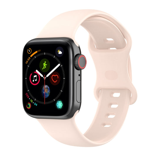 Small Size Silicone Watch Band For Apple Watch Series 9&8&7 41mm / SE 3&SE 2&6&SE&5&4 40mm / 3&2&1 38mm(Sand Pink) by buy2fix